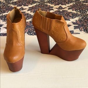 Platform Embroidered Bootie